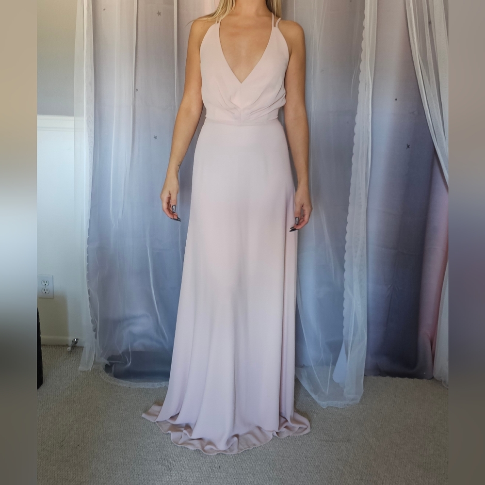 Long Pink tint spring dress